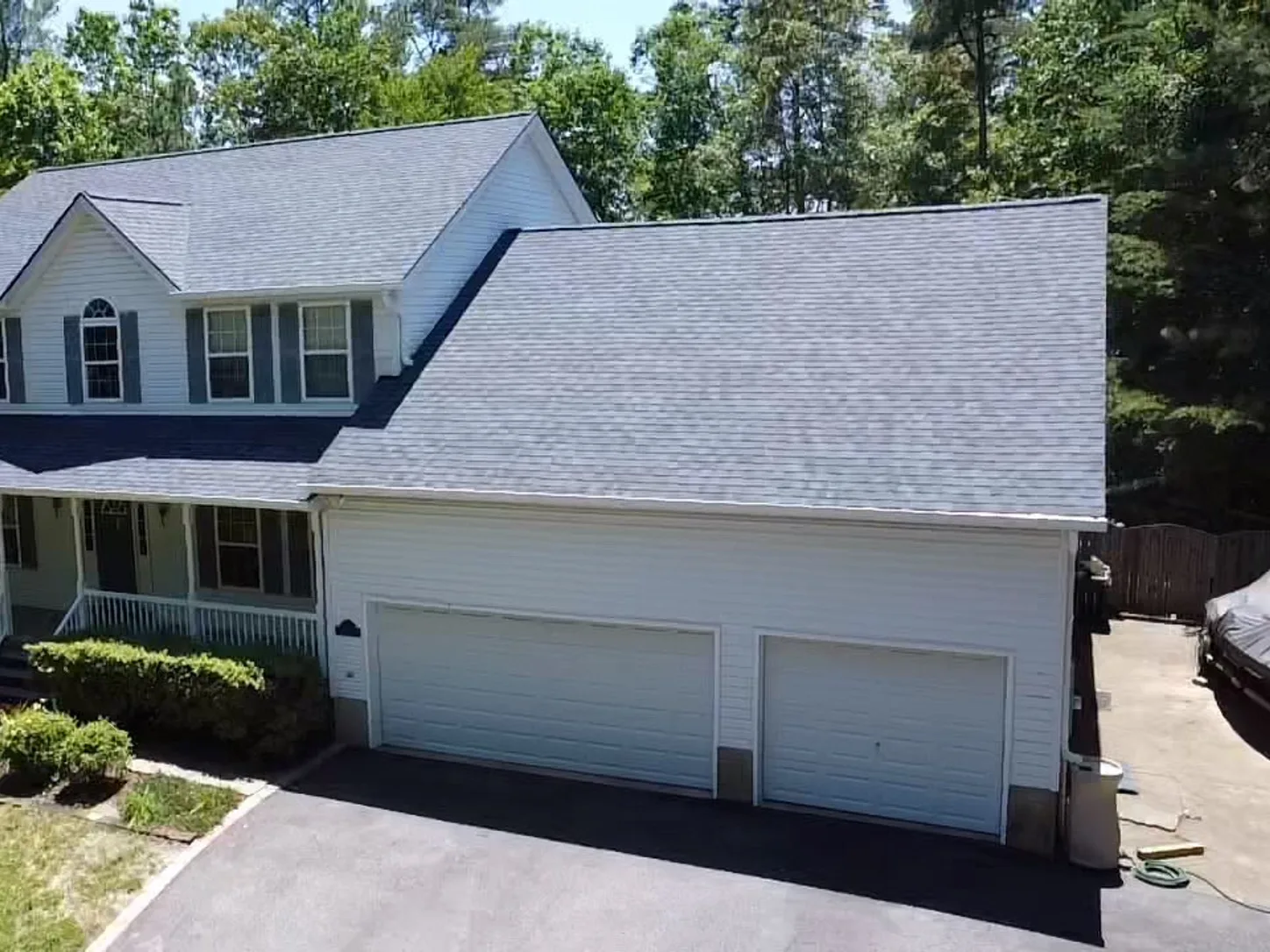 Maryland home with a completed light shingle roof